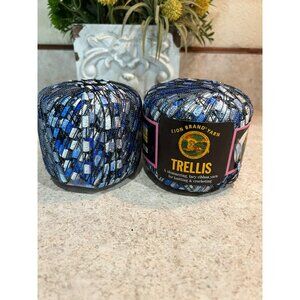 New Lion Brand Yarn Trellis Shimmering Lacy Ribbon Yarn x 2